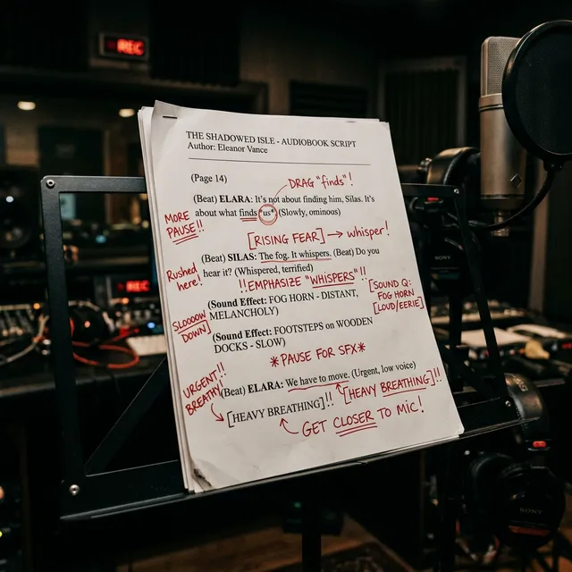 Director notes on an audiobook script