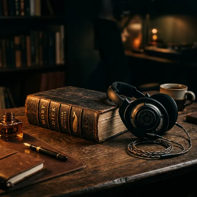 Classic book on dark wood desk