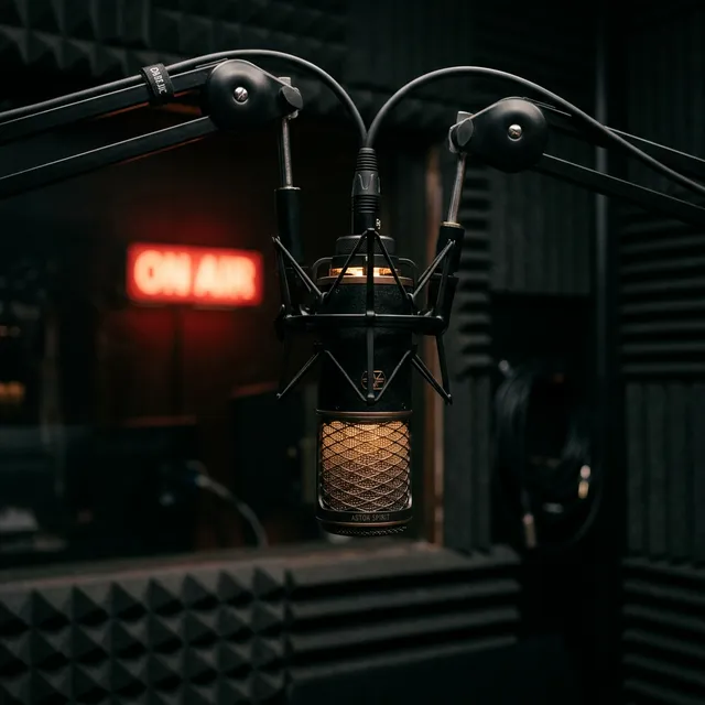 Microphone in isolation booth