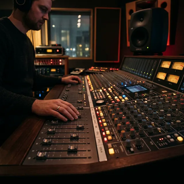 High-end recording studio mixing desk